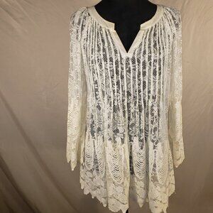White Lace Top, Unknown Brand, XL